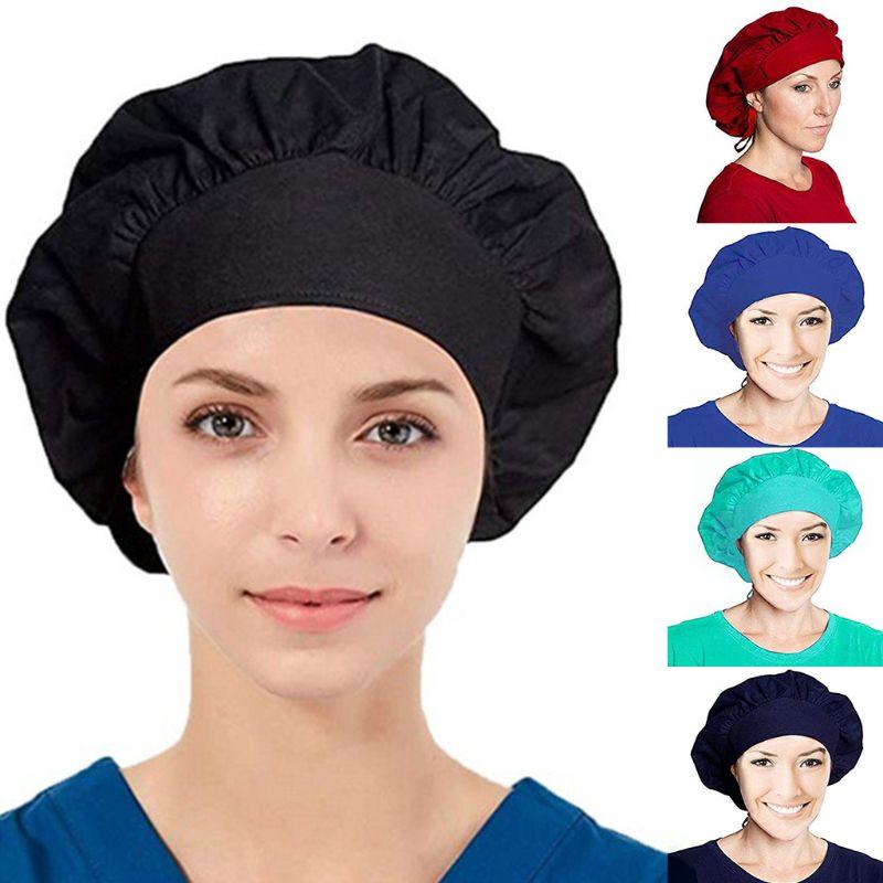 Unisex Bouffant Working Cap Solid Color Adjustable Tie Back Large Scrub Hat Elastic Hair Cover
Unisex Bouffant Working Cap Solid Color Adjustable Tie Back Large Scrub Hat Elastic Hair Cover