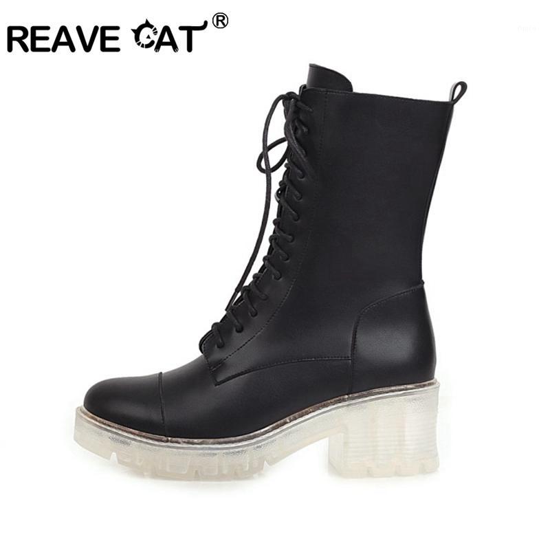 REAVE CAT Autumn Motorcycle Mid-Calf boots White heel wedges PU Zipper Cross-tied Big size 33-43 Sliver Black Beige Club S19961, Black pu fur
REAVE CAT Autumn Motorcycle Mid-Calf boots White heel wedges PU Zipper Cross-tied Big size 33-43 Sliver Black Beige Club S19961, Black pu fur
