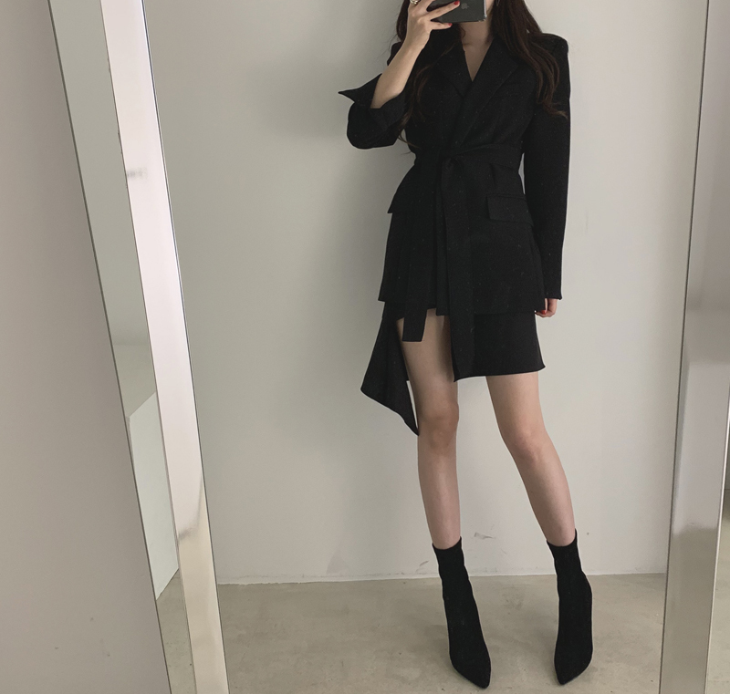 Colorfaith New Autumn Winter Women Jackets Office Ladies Lace up Notched Formal Outwear Elegant White Black Tops JK7040 201106