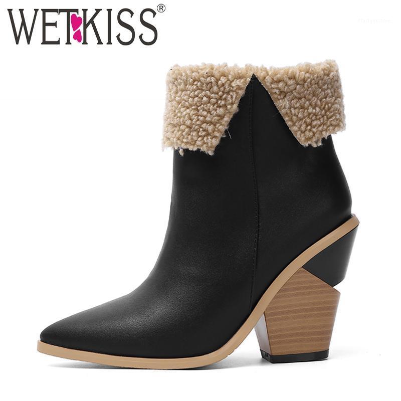 WETKISS High Heels Wood Boots Women Western Ankle Boot Female Pu Warm Shoes Ladies Pointed Toe Shoes Women Winter 2021 New1, Black
WETKISS High Heels Wood Boots Women Western Ankle Boot Female Pu Warm Shoes Ladies Pointed Toe Shoes Women Winter 2021 New1, Black