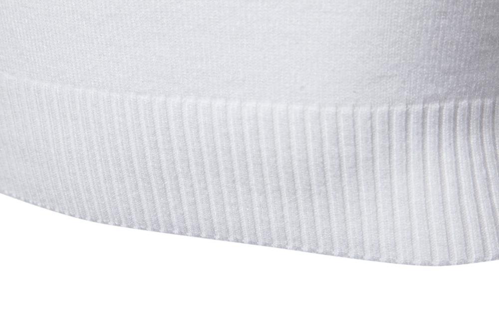 Long Sleeve Sweater Man Style Slim Knitted White High Neck Sweaters 201211