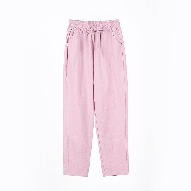 Plus Size Linen Pants Women's Pencil Pants Casual Harajuku Ankle Length Trousers High Waist Bottom Pantalon Female 201111