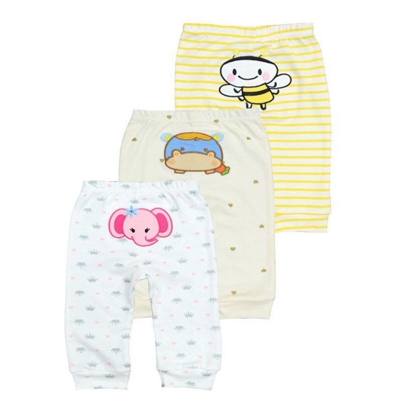 New 3pcs/lot cotton baby clothes harem toddler Pants baby girl trousers Mid Waist 3-24 months Newborn Unisex Baby Leggings 201128