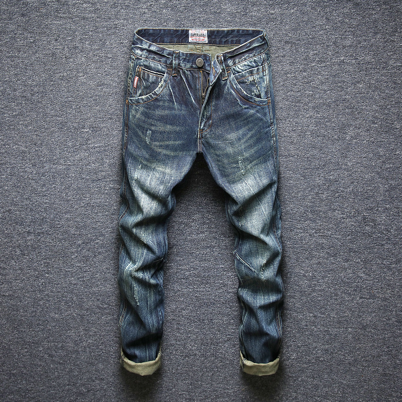 2021 New Japanese Vintage Fashion Men Jeans High Quality Straight Slim Fit Ripped Denim Trousers Retro Black Green Designer Cotton Pants M96
2021 New Japanese Vintage Fashion Men Jeans High Quality Straight Slim Fit Ripped Denim Trousers Retro Black Green Designer Cotton Pants M96