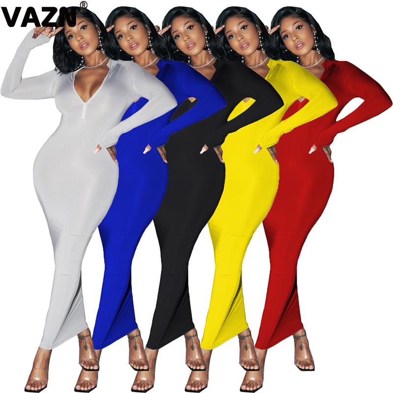 VAZN 2021 Autumn Sexy Lady Solid 5 Colors Ankle-Length Sheath Dress Full Sleeve V-Neck Springy Dress Lady Vintage Daily, Black
VAZN 2021 Autumn Sexy Lady Solid 5 Colors Ankle-Length Sheath Dress Full Sleeve V-Neck Springy Dress Lady Vintage Daily, Black