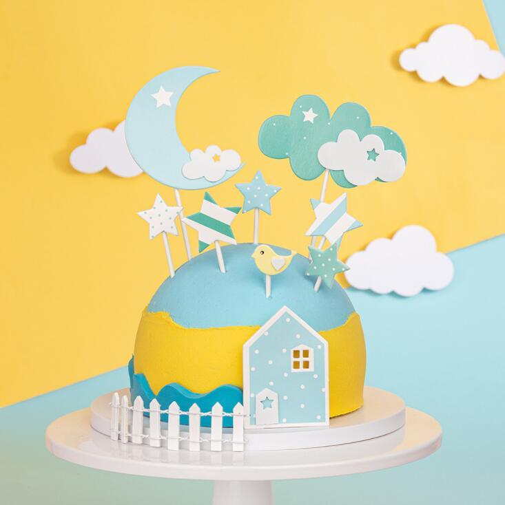 Star Moon Cloud Cake Topper for Birthday Decoration Baby Shower Anniversary Baking Supplies Blue Dessert Love Gifts
Star Moon Cloud Cake Topper for Birthday Decoration Baby Shower Anniversary Baking Supplies Blue Dessert Love Gifts