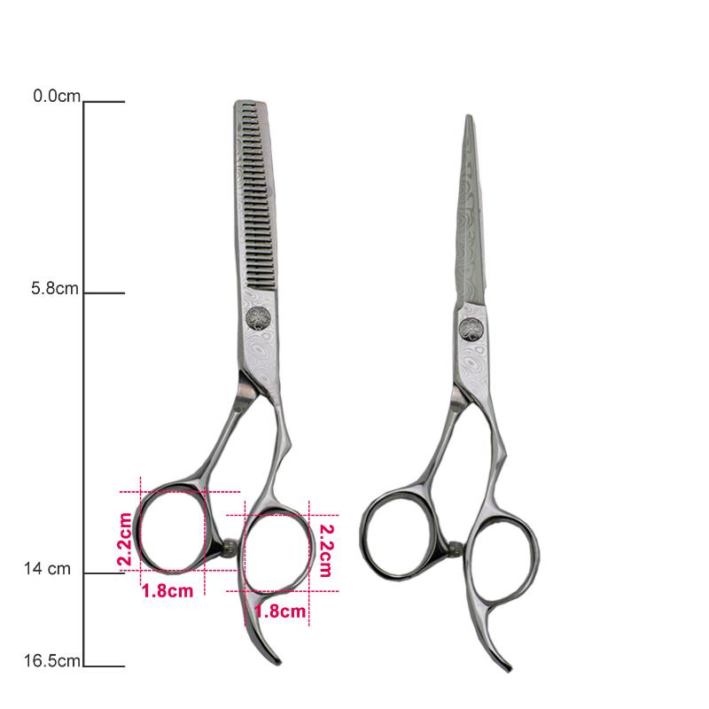 5.5" Damascus Hair Scissors Razor Hairdressing Scissor Sale Professional Hair Dressing Scissors Barber Razor Japan Haircut Kit