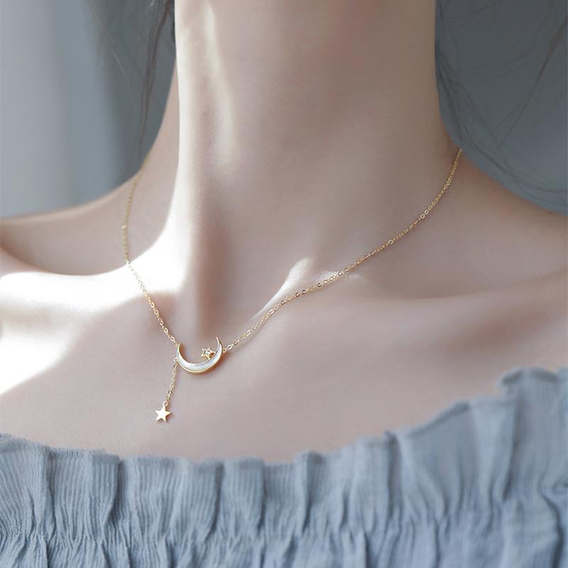 925 Sterling Silver Fashion Drop Glaze Moon Star Long Tassel Necklace for Women Elegant Party Jewelry Gifts Wholesale S-N704
925 Sterling Silver Fashion Drop Glaze Moon Star Long Tassel Necklace for Women Elegant Party Jewelry Gifts Wholesale S-N704