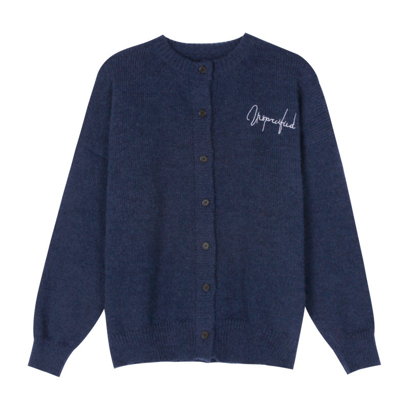 Soft 2021 New Embroidered Letter Wax Around Neck Female Fall Cardigan Sweater Vintage Mwn5 FZ18, Blue.
Soft 2021 New Embroidered Letter Wax Around Neck Female Fall Cardigan Sweater Vintage Mwn5 FZ18, Blue.