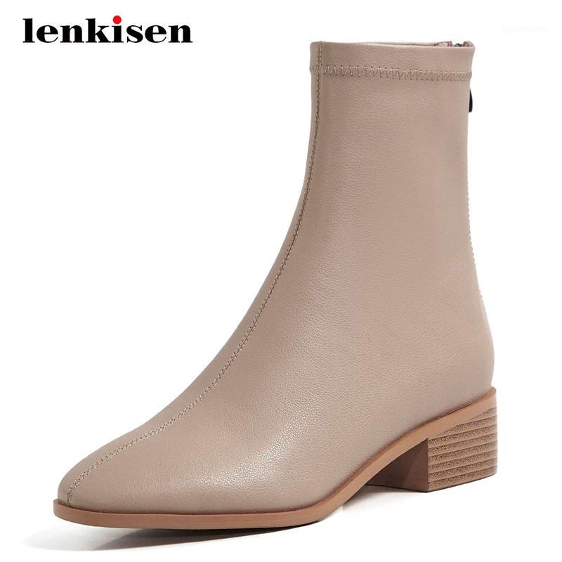 Lenkisen work boots genuine leather classics chic round toe thick med heel zipper pretty girls dating gorgeous ankle boots L201, Black
Lenkisen work boots genuine leather classics chic round toe thick med heel zipper pretty girls dating gorgeous ankle boots L201, Black
