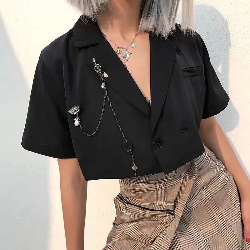 European High Street Women Short Blazers Single Double Breasted Jackets 2021 Early in the Fall of Mrs Outerwear Women's Blazer Coat Ygrw, Black
European High Street Women Short Blazers Single Double Breasted Jackets 2021 Early in the Fall of Mrs Outerwear Women's Blazer Coat Ygrw, Black