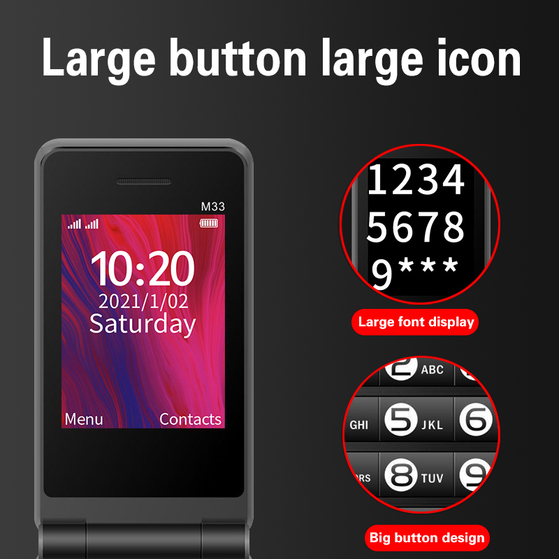 Unlocked 2.4 inch Mini Flip Mobile Phones Dual Sim Card Fashion Pretty MP3 Quad Band GSM Cellphone For Student Girl Big Button Louder Voice