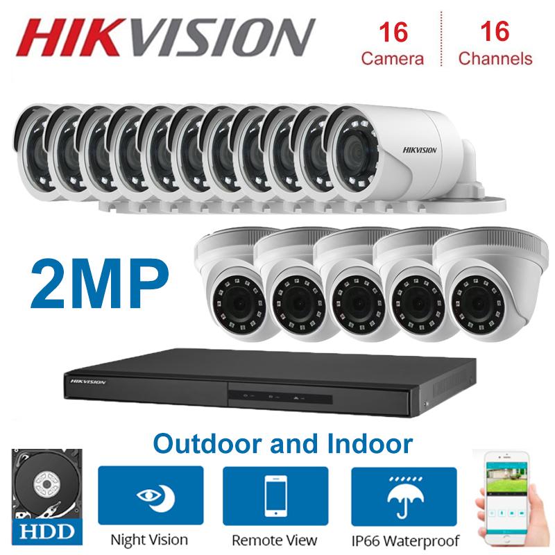 2MP 16 Channels Hikvision DVR with 2MP 4 in 1 TVI / CVI, AHD / CVBS Camera Security Night Vision CCTV System Kits
2MP 16 Channels Hikvision DVR with 2MP 4 in 1 TVI / CVI, AHD / CVBS Camera Security Night Vision CCTV System Kits