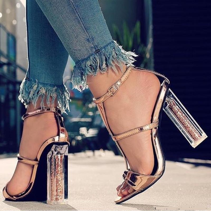 Wedding Glitter Heels Sandals Summer Block High Heeled Chunky Heels Ankle Strap Sandals Sexy Lady Party Dress Gold Shoes
Wedding Glitter Heels Sandals Summer Block High Heeled Chunky Heels Ankle Strap Sandals Sexy Lady Party Dress Gold Shoes
