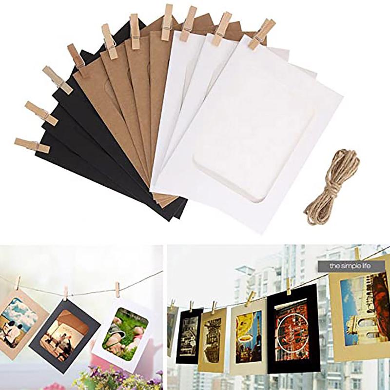 Combination Paper Frame With Clips Diy Kraft Paper Picture Frame Hanging Wall Photos Rope Home Decoration Craft #T2P
Combination Paper Frame With Clips Diy Kraft Paper Picture Frame Hanging Wall Photos Rope Home Decoration Craft #T2P