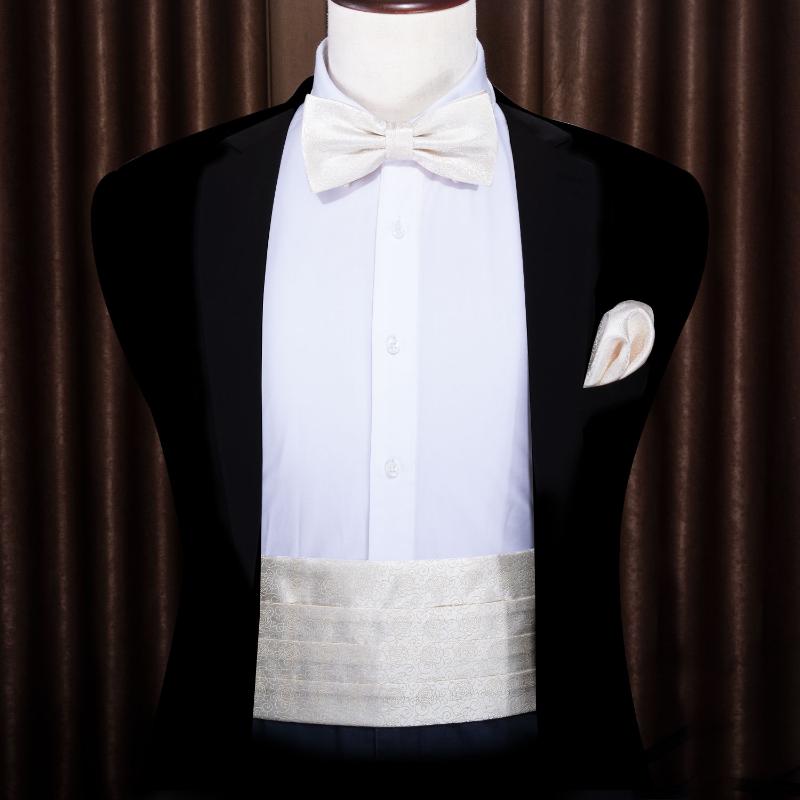For Men Creamy White Paisley Cummerbund Bow Tie Silk Floral Set Pocket Square Cufflink Formal For Tuxedo Suit Barry.WangYY-1006
For Men Creamy White Paisley Cummerbund Bow Tie Silk Floral Set Pocket Square Cufflink Formal For Tuxedo Suit Barry.WangYY-1006