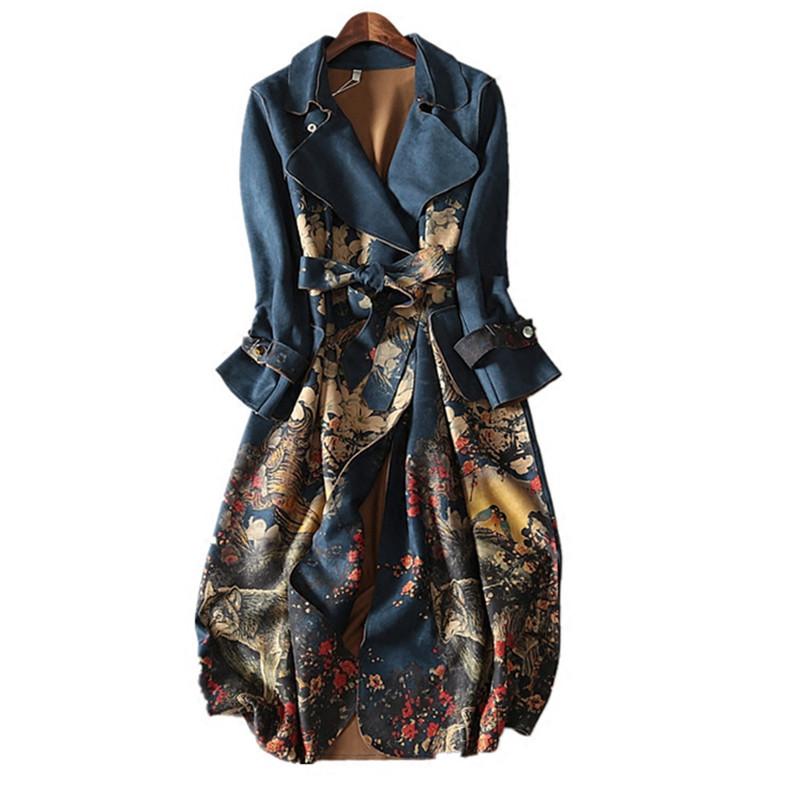 Fashion Women Suede Trench Coat 2020 Autumn Winter Slim With belt Female Vintage Print Long Windbreaker Plus size Women Coat, Gray
Fashion Women Suede Trench Coat 2020 Autumn Winter Slim With belt Female Vintage Print Long Windbreaker Plus size Women Coat, Gray