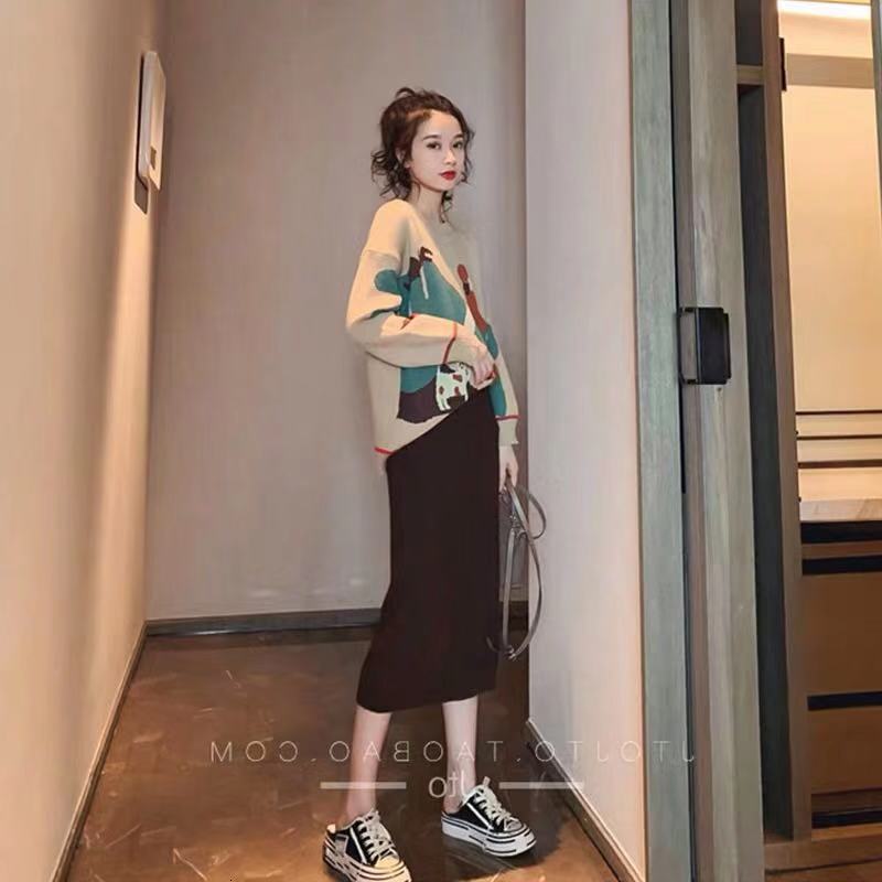 Women's Knitted-out Fashion Woman's Suit and Winter New Casual Female Sweater Skirt Set of Two Fancy Outfits V1pt, Black.
Women's Knitted-out Fashion Woman's Suit and Winter New Casual Female Sweater Skirt Set of Two Fancy Outfits V1pt, Black.