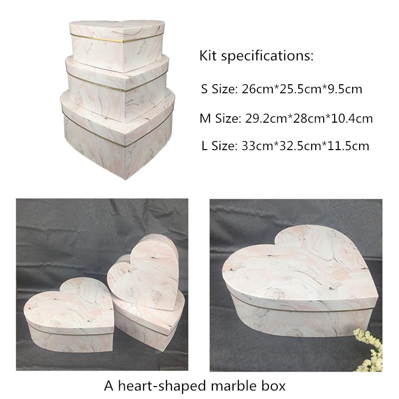 3pc/set 33cm Florist Boxes Candy Boxes Heart Shaped Box Roses Packaging for Gifts Christmas Flower Gift Wedding Decoration