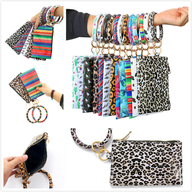 Portable PU Keychain Bracelet Wallet Leather Tassel Pendant Handbag Leopard Sunflower Print Bracelet Ladies Bag Gift
Portable PU Keychain Bracelet Wallet Leather Tassel Pendant Handbag Leopard Sunflower Print Bracelet Ladies Bag Gift