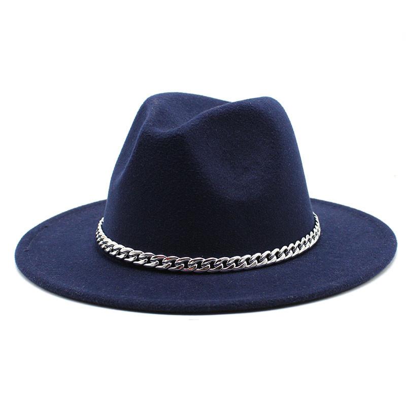 Hot Chain Decor Jazz Fedora Hats Casual Simple Women Men Wide Brim Wool Felts Brittany Caps Winter Panama White Hat, Jz-cs-3gray
Hot Chain Decor Jazz Fedora Hats Casual Simple Women Men Wide Brim Wool Felts Brittany Caps Winter Panama White Hat, Jz-cs-3gray