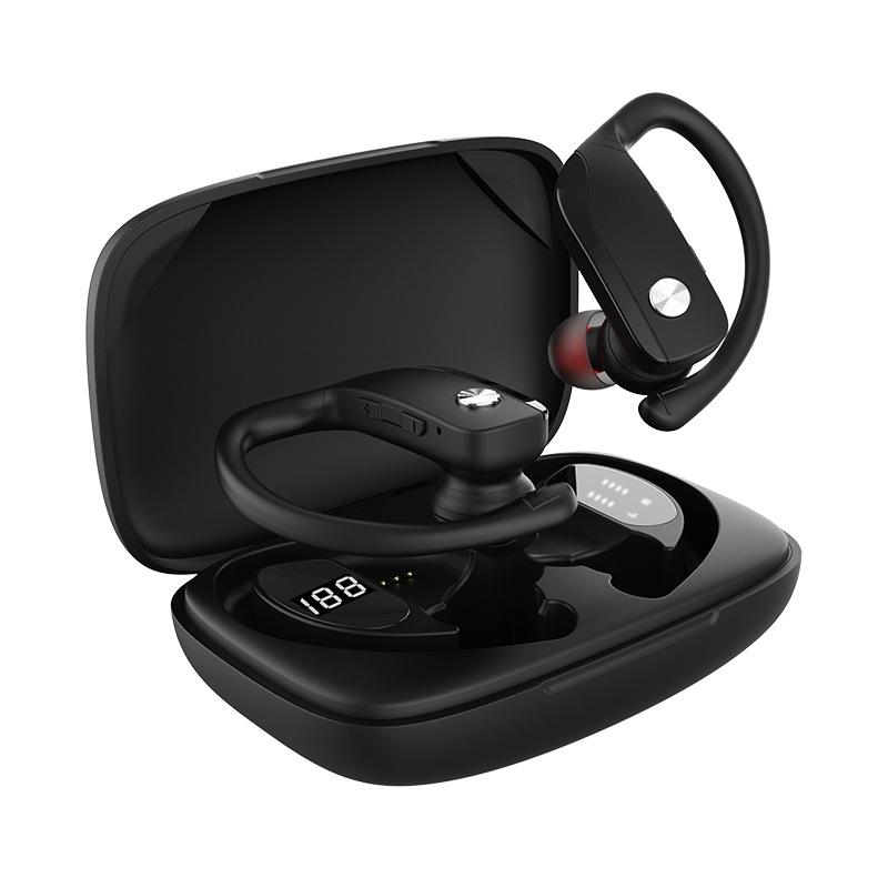 Headphones Earphones TWS T32 Bluetooth 50 Wireless Headset Double Hanging Ear Digital Display Noise Reduction Inear Stereo Gam