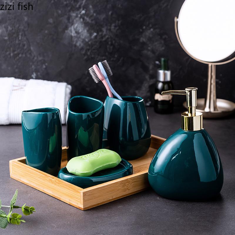 Green Ceramic Bathroom Accessories Set Shiny Porcelain Bath Supplies Soap Dispenser Toothpaste Mug Mouthwash Cup Soap Dishes
Green Ceramic Bathroom Accessories Set Shiny Porcelain Bath Supplies Soap Dispenser Toothpaste Mug Mouthwash Cup Soap Dishes