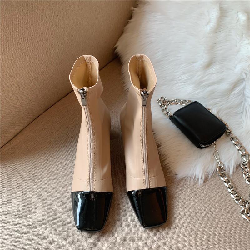 Winter high-heeled Women's Boots Black, Beige Fashion Color Matching Large Size10 Socks Short Boots Women Square Toe Single Boot
Winter high-heeled Women's Boots Black, Beige Fashion Color Matching Large Size10 Socks Short Boots Women Square Toe Single Boot