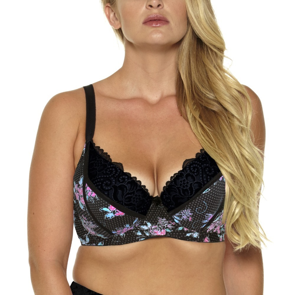 Sexy Bra For Women Fashion Print Brassiere Push Up Bra 3/4 Cup Underwire Lace Intimates Ladies Plus Size 36-46 C-D-DD-DDD-E-F-G 201202