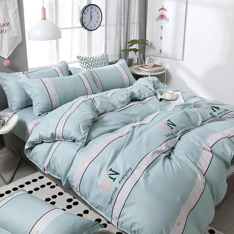 45 4pcs/set Brief Style Light Blue Stripe Printing Comfortable Bedding Set Bed Linings Duvet Cover Bed Sheet Pillowcases1, As pic
45 4pcs/set Brief Style Light Blue Stripe Printing Comfortable Bedding Set Bed Linings Duvet Cover Bed Sheet Pillowcases1, As pic