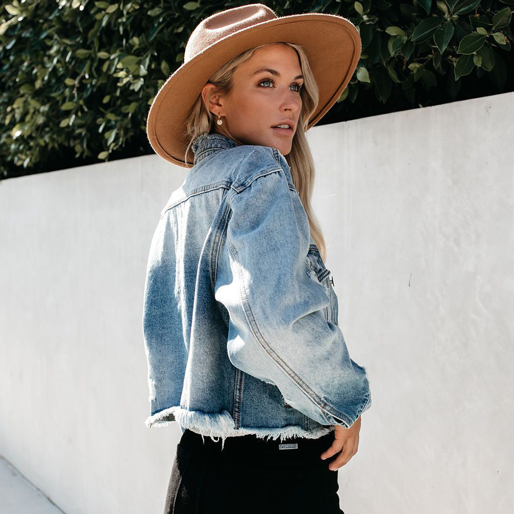Jackets Vintage Womens Hole Destroyed Short Denim Coat Autumn Girls Cropped Coats and Jackets Women chaqueta mujer D25 201112