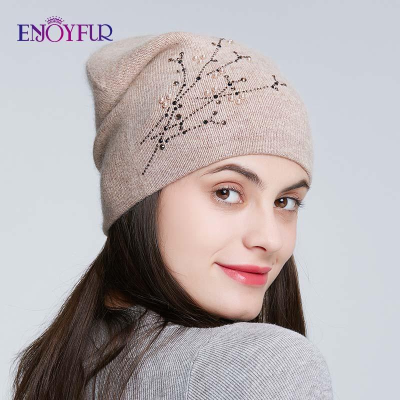 ENJOYFUR Rhinestones Knitted Winter Hats For Women Warm Angora Female Cap Lady's Autumn Thick Beanies, 08
ENJOYFUR Rhinestones Knitted Winter Hats For Women Warm Angora Female Cap Lady's Autumn Thick Beanies, 08