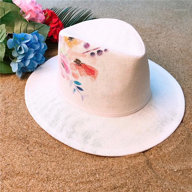 Fashion Women Straw Summer Panama Hat For Lady Beach Wide Brim Sun Hat With Handmade Paint Flower Sunbonnet Size 58CM1, White
Fashion Women Straw Summer Panama Hat For Lady Beach Wide Brim Sun Hat With Handmade Paint Flower Sunbonnet Size 58CM1, White