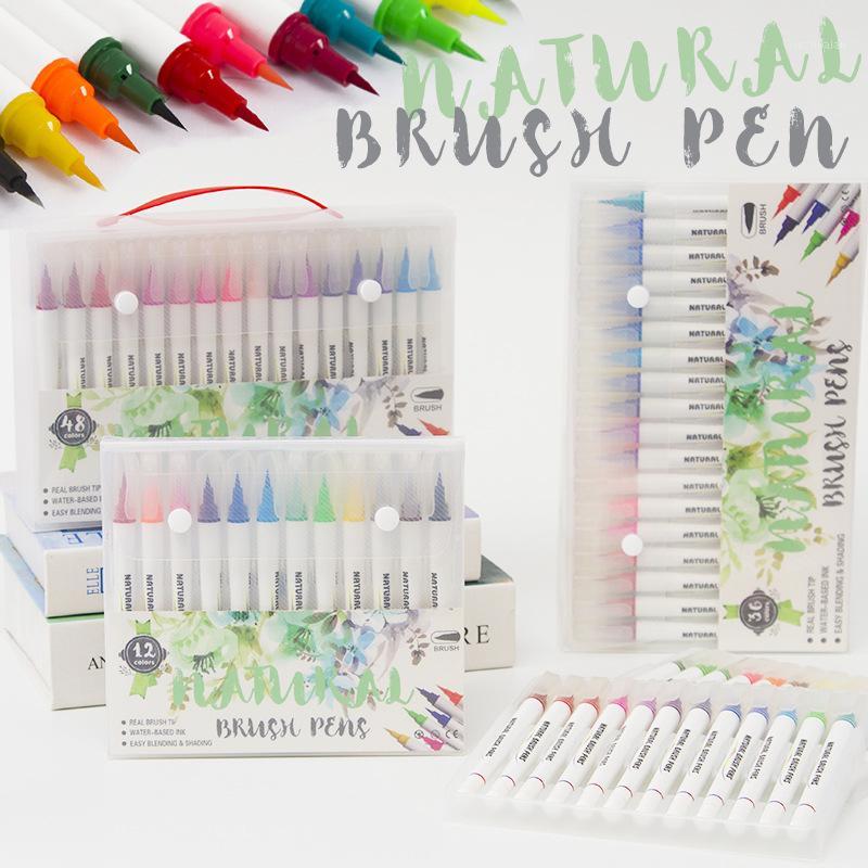 Creative High Quality 12/24/36/48 Colors Water Based Dye Ink Art Marker White Barrel Soft Watercolor Brush Pen For Drawing Manga1
Creative High Quality 12/24/36/48 Colors Water Based Dye Ink Art Marker White Barrel Soft Watercolor Brush Pen For Drawing Manga1