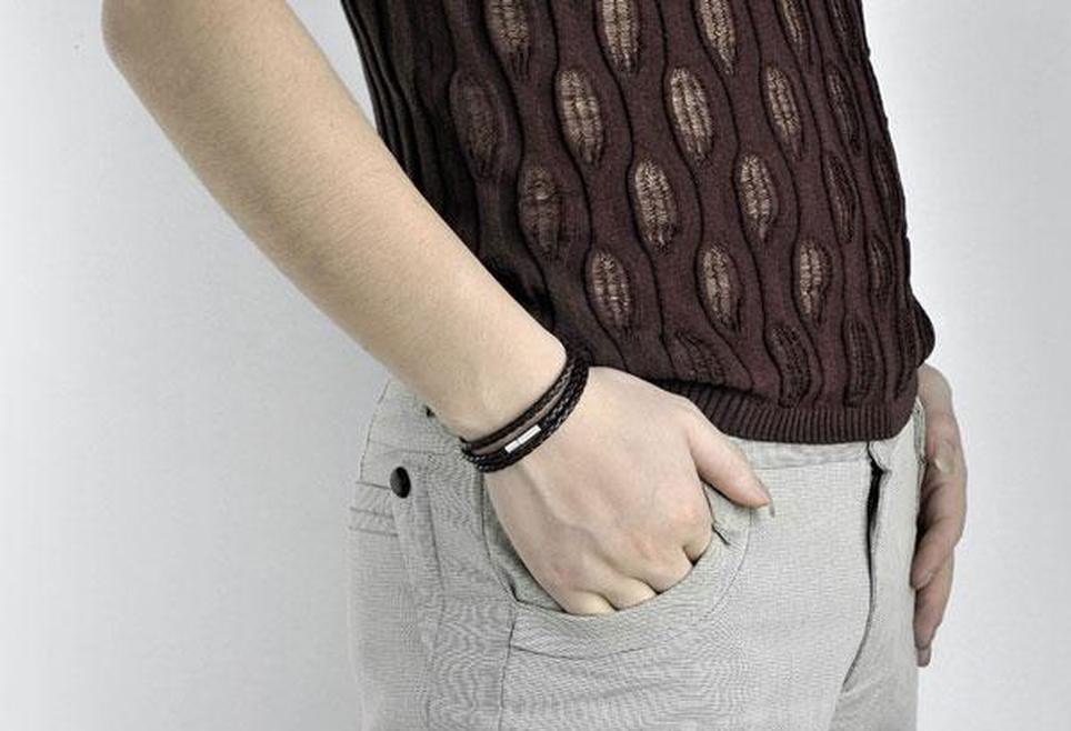 Mens Leather Bangle Bracelets Blackbrown Mesh Magnetic Stainless Steel Clasp Double Wrap Wristband Beautiful Ti jllxaF ffshop2001