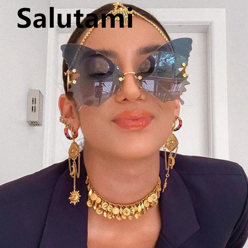 Unique Rimless Overiszed Butterfly Cat Eye Sunglasses For Women New Fashion Brand Gradient Sun Glasses Big Frame Female Shades
Unique Rimless Overiszed Butterfly Cat Eye Sunglasses For Women New Fashion Brand Gradient Sun Glasses Big Frame Female Shades