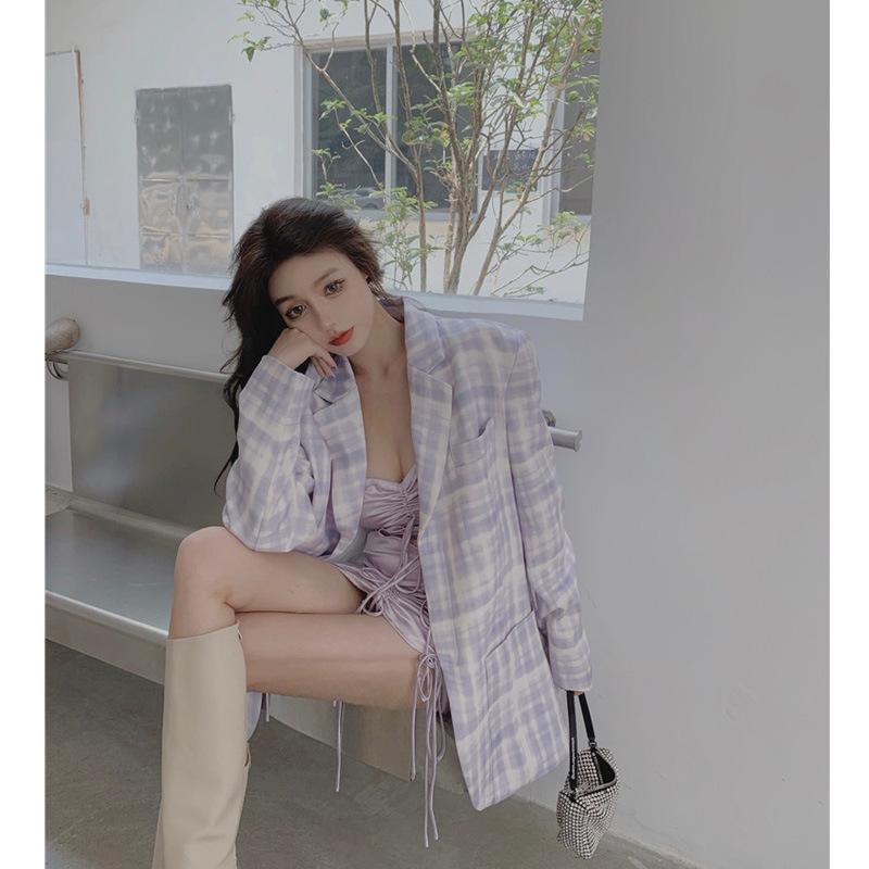 Vintage Single Breasted Plaid Women Blazer Loose Pockets Jackets Female Retro Suits Coat Feminino Blazers Outerwear High Quality, Plaid suit
Vintage Single Breasted Plaid Women Blazer Loose Pockets Jackets Female Retro Suits Coat Feminino Blazers Outerwear High Quality, Plaid suit