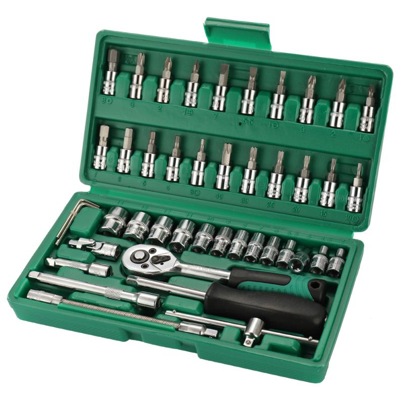 46pcs Multifunctional Professional Car Repair Toolbox Steel Socket Wrench Tool Set Automobile and Motorcycle Tools
46pcs Multifunctional Professional Car Repair Toolbox Steel Socket Wrench Tool Set Automobile and Motorcycle Tools