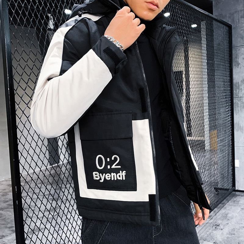 New han edition men cottonpadded clothes tooling down cottonpadded jacket winter popular logo with thick cottonpadded T200117