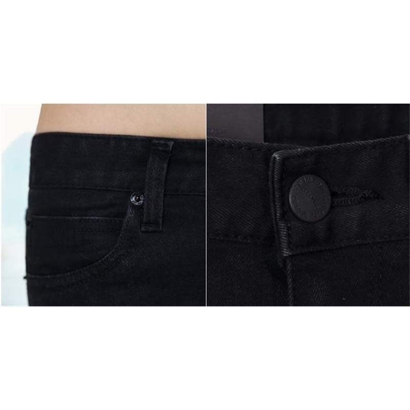 NJ01 Women jeans In the spring Black Stretch Jeans female Korean stretch slim jeans pants feet 201106