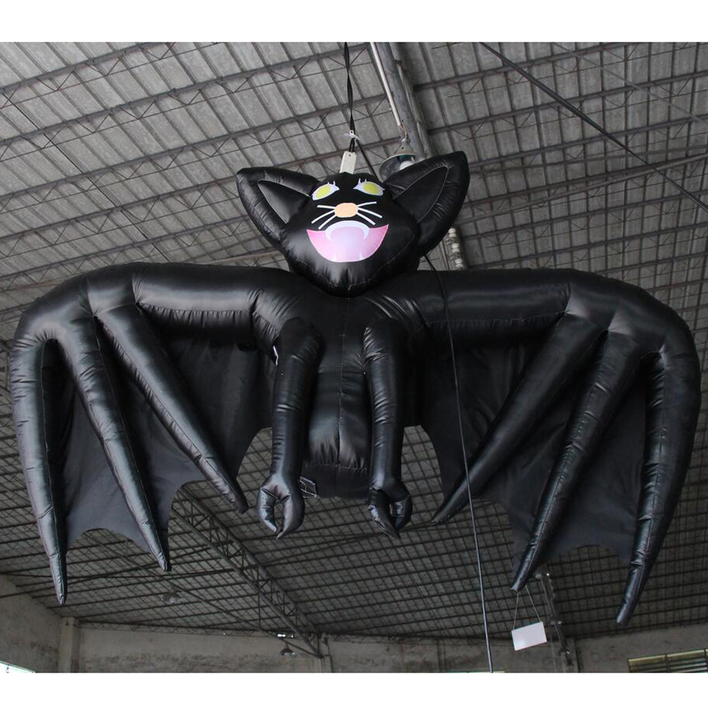 3mW giant hanging halloween inflatable bat for party event inflatables black bats decoration