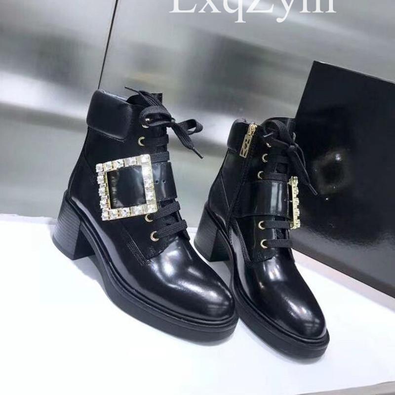 Top Quality Genuine Leather Crystal Buckle Gladiator Lace Up Ankle Boots Round Toe Thick Heel Autumn Winter Boots Shoes Women, As show
Top Quality Genuine Leather Crystal Buckle Gladiator Lace Up Ankle Boots Round Toe Thick Heel Autumn Winter Boots Shoes Women, As show