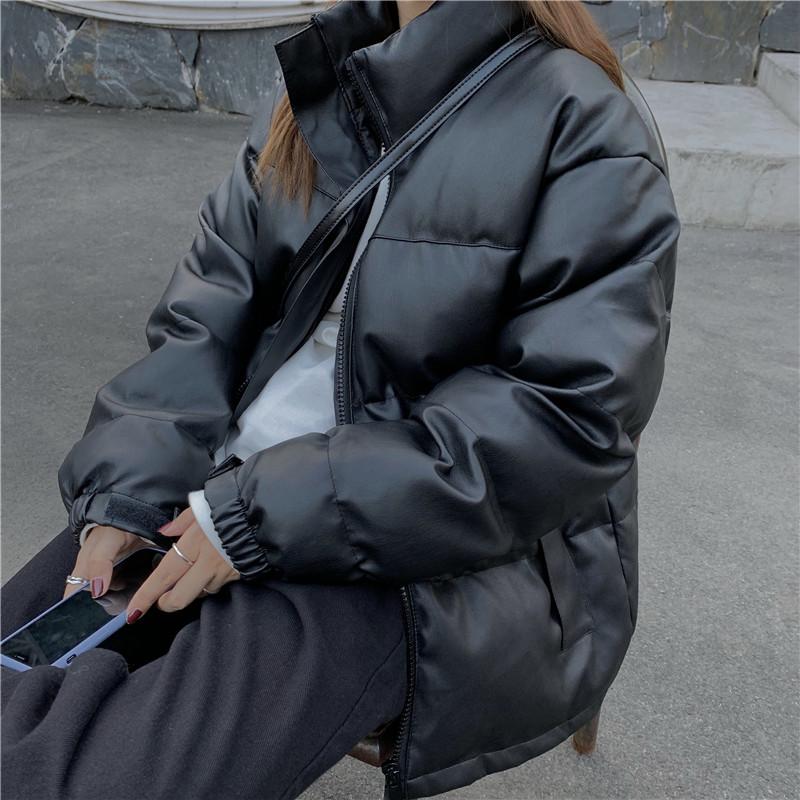 Hzirip 2020 New Winter Coat Women Cotton-padded Solid Thick Warm PU Jacket High Quality Loose Bread Clothes Outwear Parkas, Black
Hzirip 2020 New Winter Coat Women Cotton-padded Solid Thick Warm PU Jacket High Quality Loose Bread Clothes Outwear Parkas, Black