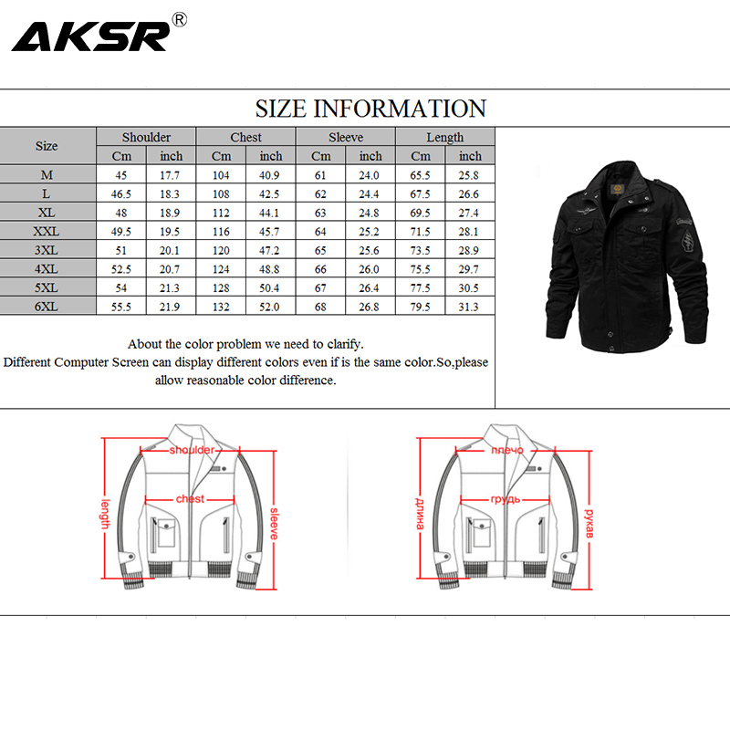 AKSAR Plus Size Men Spring Autumn Cotton Military Jacket Coat Army Men's Bomber Pilot Jackets Mens Cargo Lightweight Jacket 201127