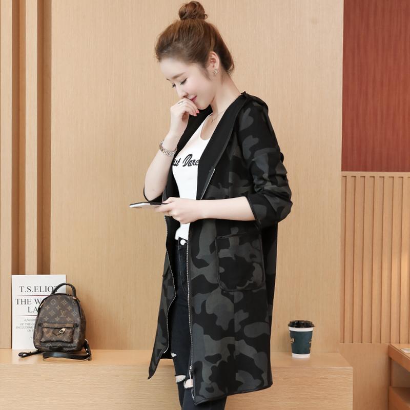 New Women Trench Coat Plus Size Fashion Casual Hooded Zipper Loose Camouflage Windbreaker Female Outwear 2021 Spring Autumn, Black
New Women Trench Coat Plus Size Fashion Casual Hooded Zipper Loose Camouflage Windbreaker Female Outwear 2021 Spring Autumn, Black
