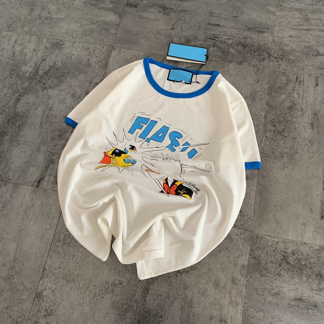Gu color matching short sleeve T-shirt women' 2021 summer alphabet print co branded cartoon print, White
Gu color matching short sleeve T-shirt women' 2021 summer alphabet print co branded cartoon print, White