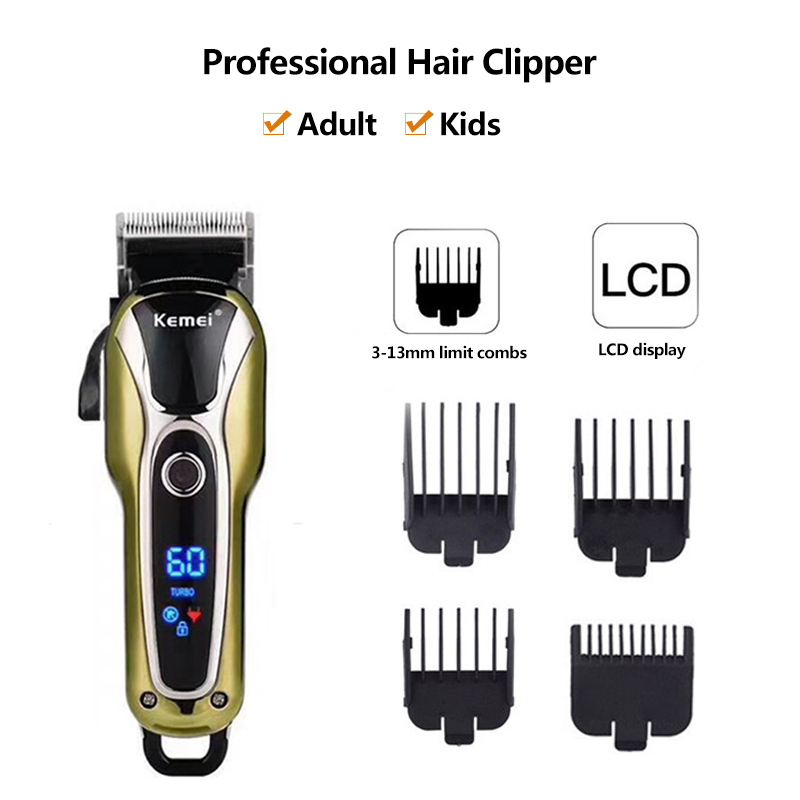 Electric LCD Hair Clipper Trimmer For Men Rechargeable Shaver Beard Barber Cutting Machine Four-Color USB 220216