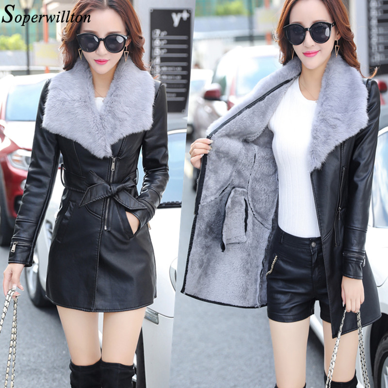 Leather Jacket Women Suede Coat Female Winter Long Sleeve Faux Leather Coat Motorcycle Fur Jacket Ladies PU Plus Size PR9 201030