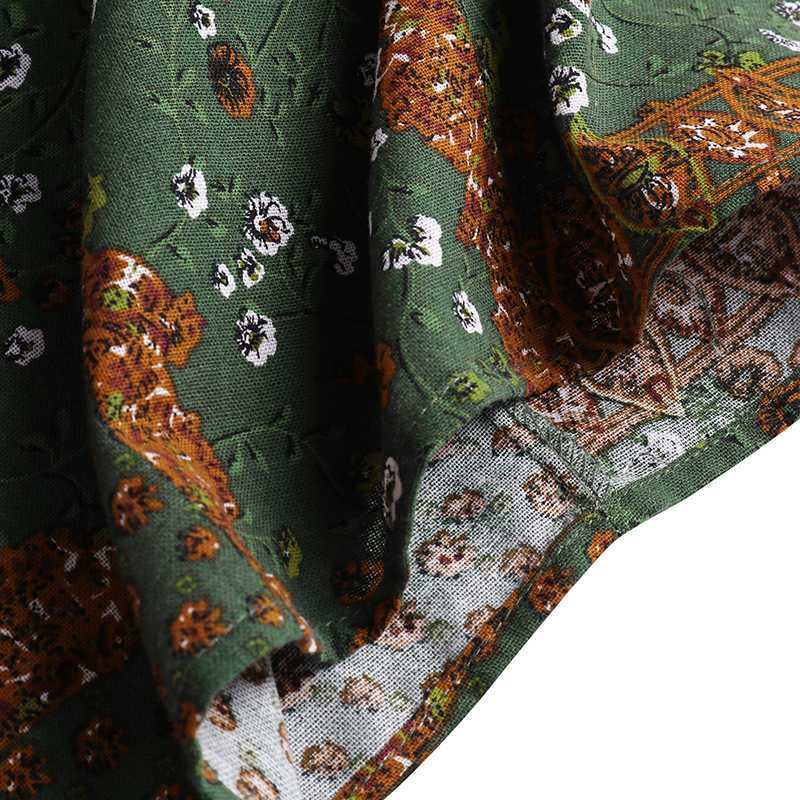 Vintage Printed Maxi Dress Women's Sundress ZANZEA Casual Long Sleeve Tunic Vestidos Female O Neck Bagyy Robe Plus Size 5XL T200613