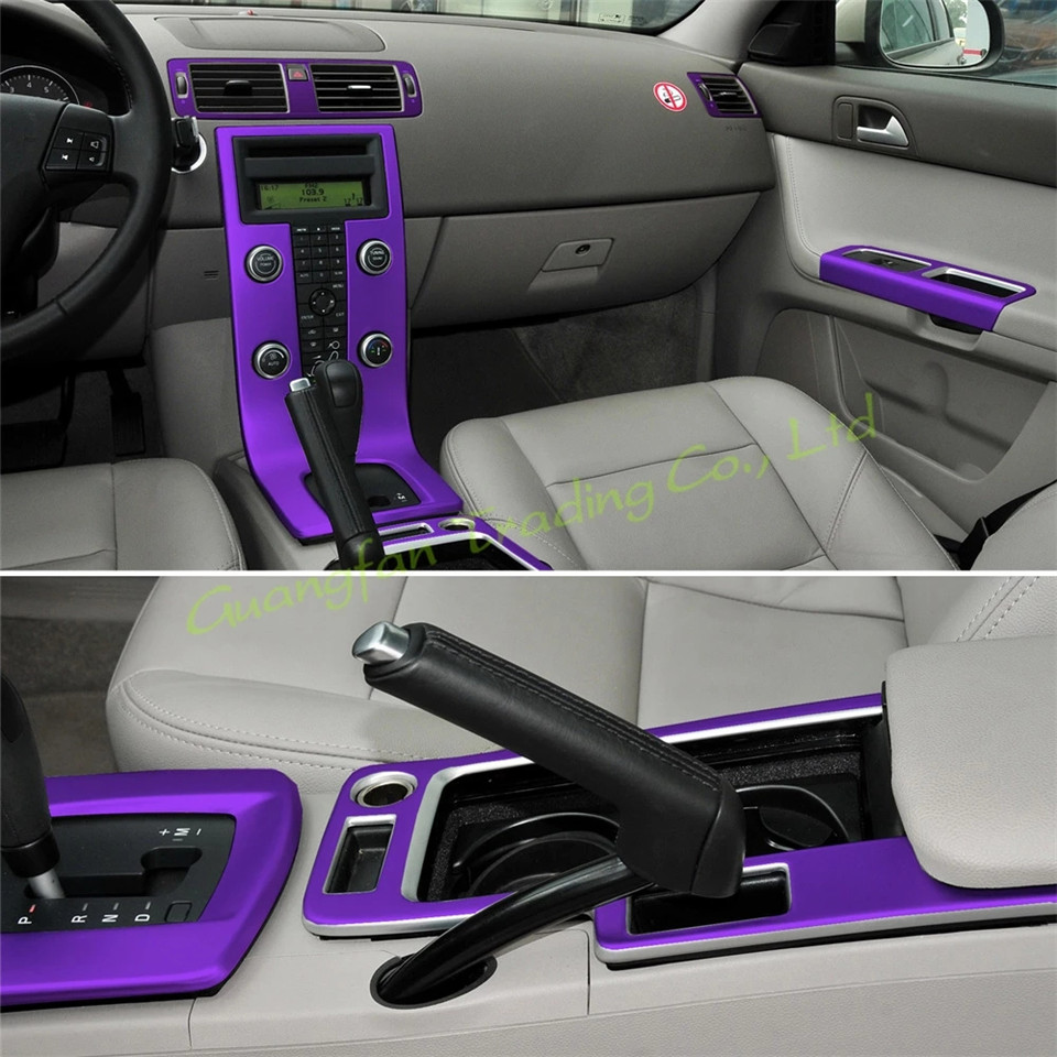 For Volvo S40 V50 C30 Interior Central Control Panel Door Handle 5D Carbon Fiber Stickers Decals Car styling Accessorie
